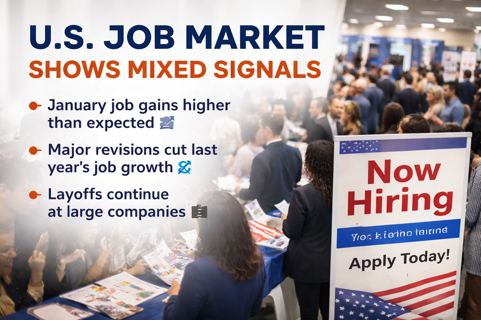 U.S. Job Growth Shows Mixed Signals as Revisions Reveal Slower Trend